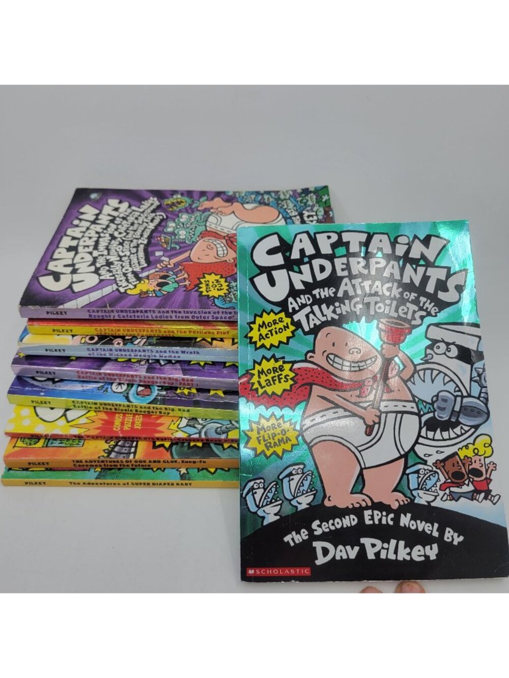 CAPTAIN UNDERPANTS Lot of 9 Chapter Books by Dav Pilkey - BK315